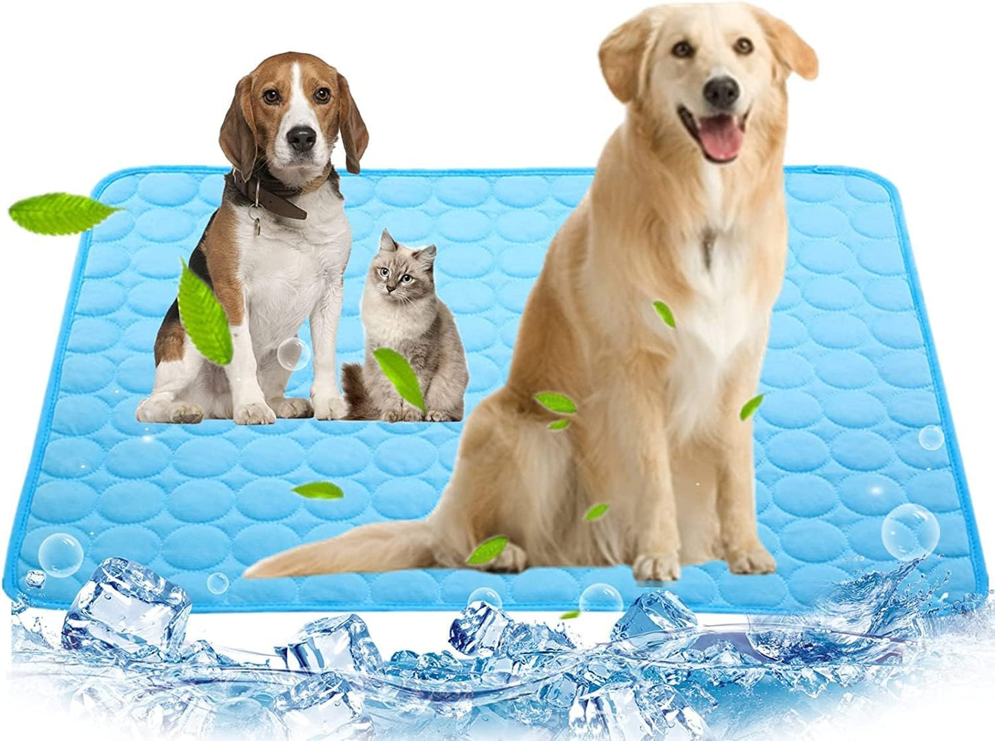 Dog Cooling Mat, Pet Cooling Mat for Dogs No Water or Electricity Needed Dog Cooling Pad for Kennels, Crates, Cars, Indoor & Outdoor Ice Silk Cooling Dog Mat for Extra Large Dogs Puppy Cats Animal